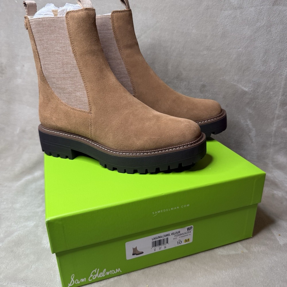 Sam Edelman Laguna Chelsea Boots Womens Size 10 Golden Caramel Waterproof L